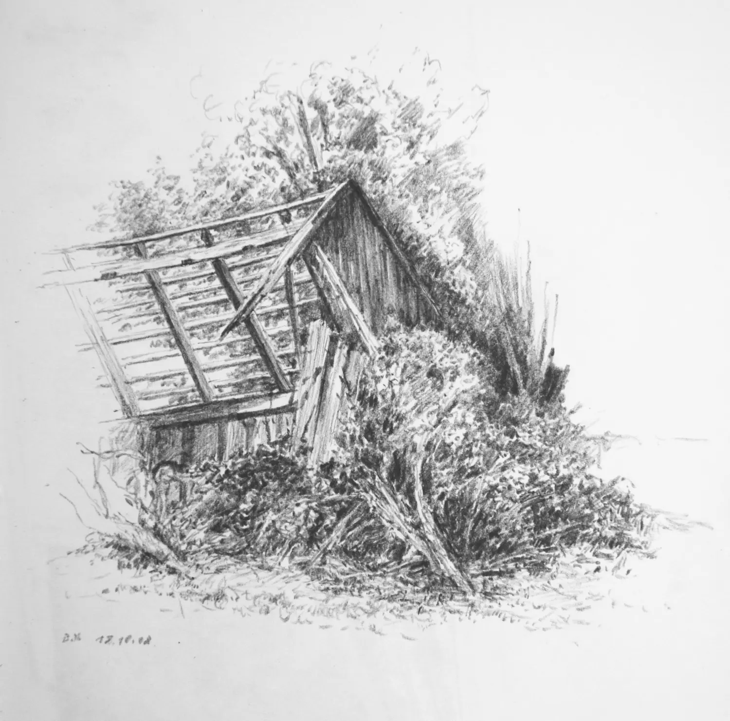 ´Stadl´ (Dießen) Bleistiftzeichnung