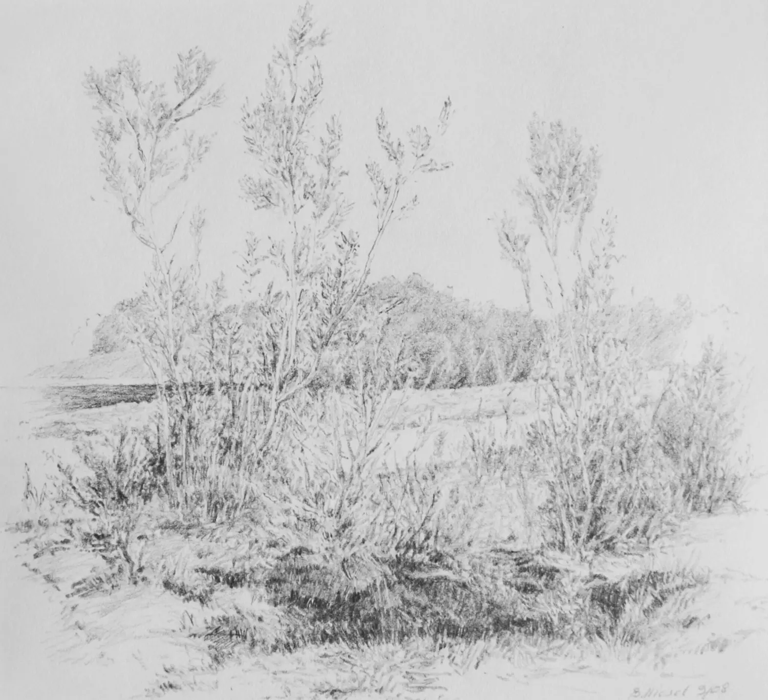 ´Heiterwanger  See´(Tirol) Bleistiftzeichnung 