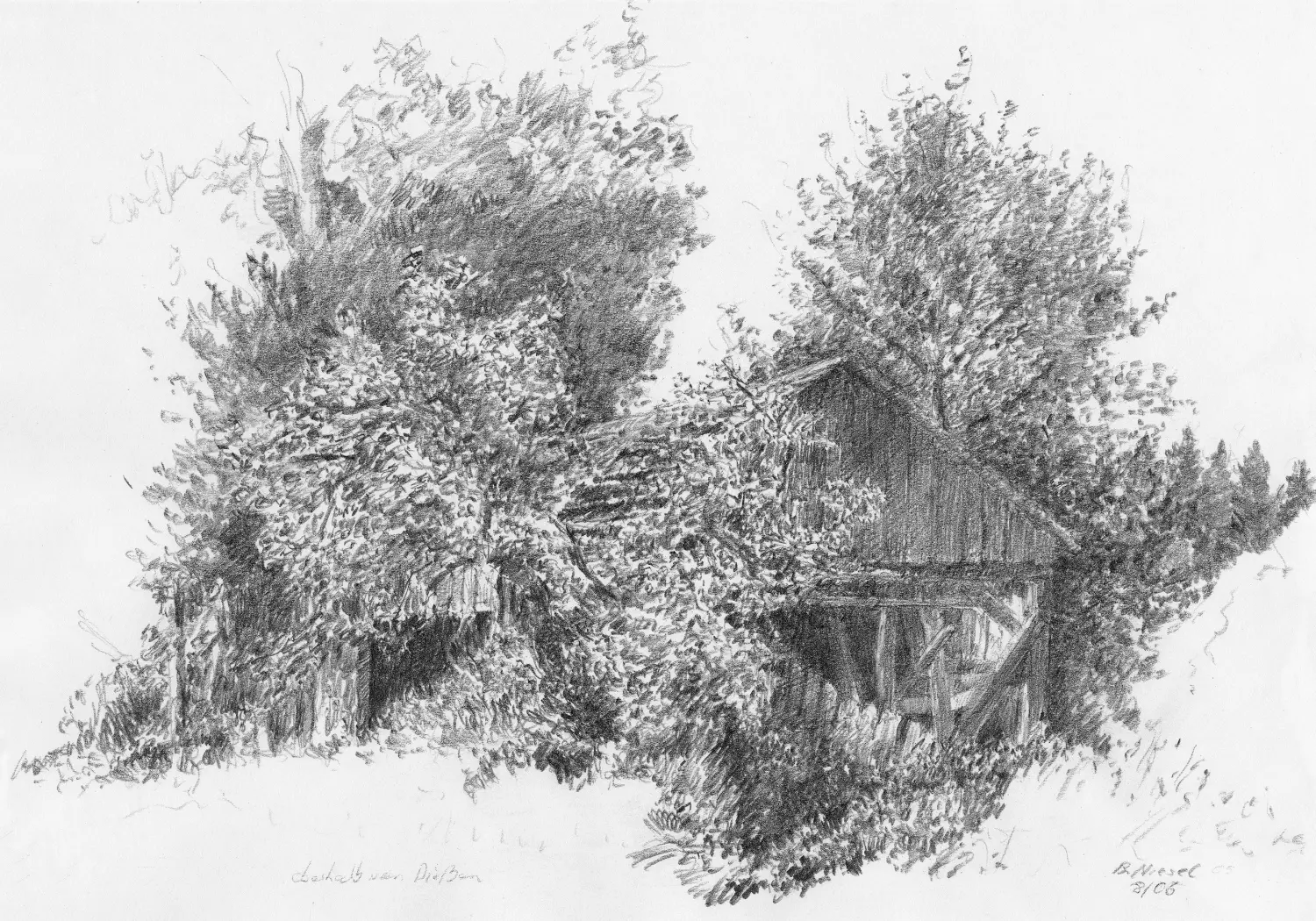 ´Scheune´ (Dießen) Bleistiftzeichnung