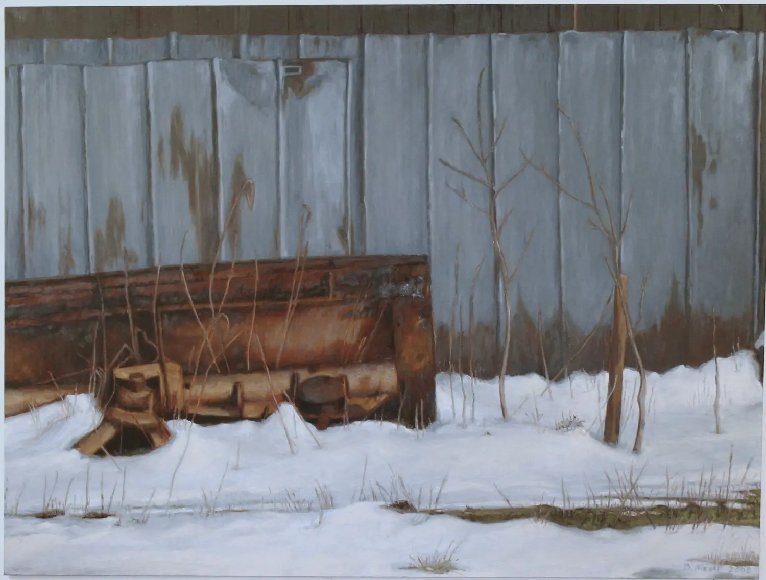 ´Schneepflug´ (Dießen) Öl auf Lwd. 200x150cm)