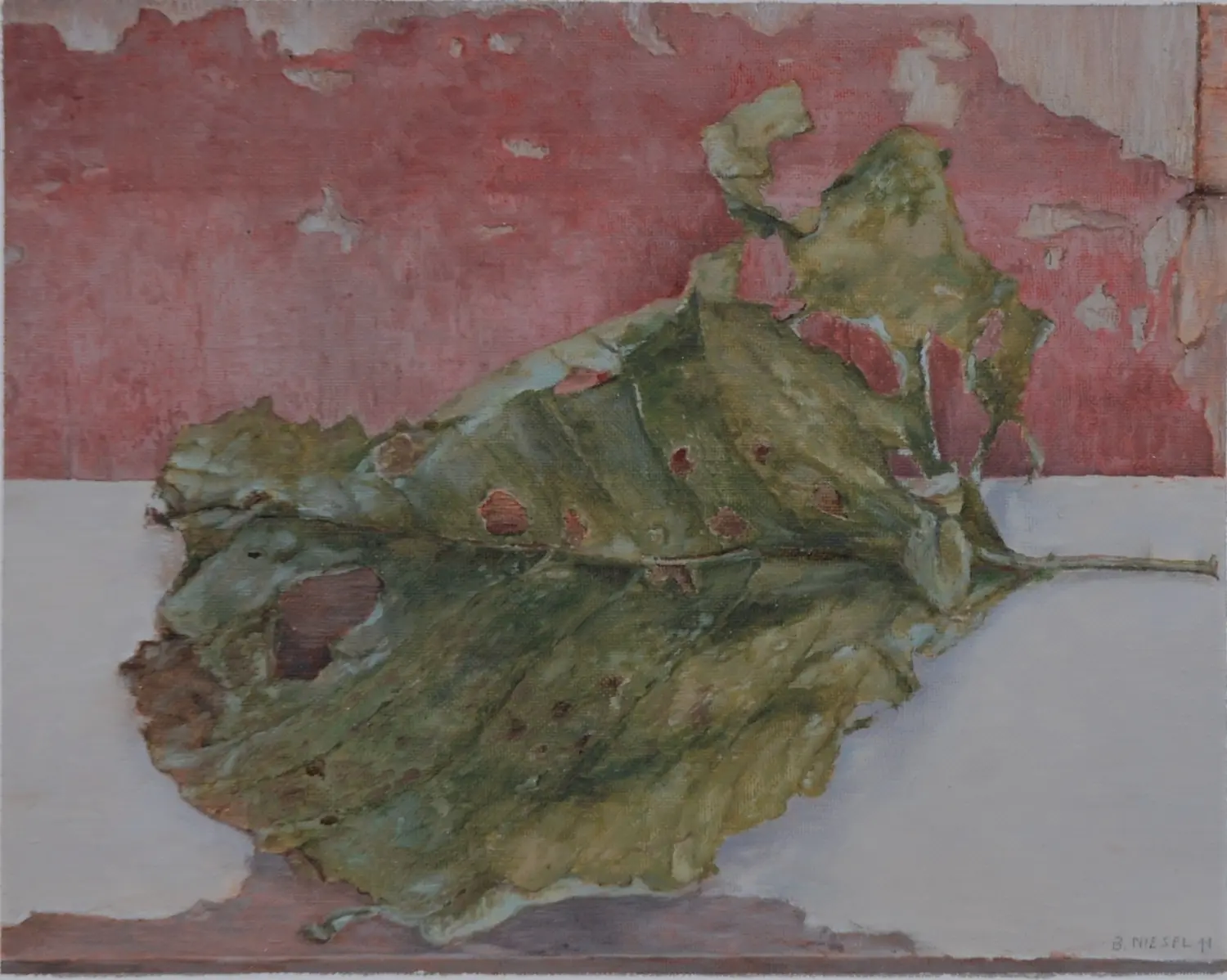 ´Blatt´ (Dießen) Öl auf Lwd. 30x24cm 