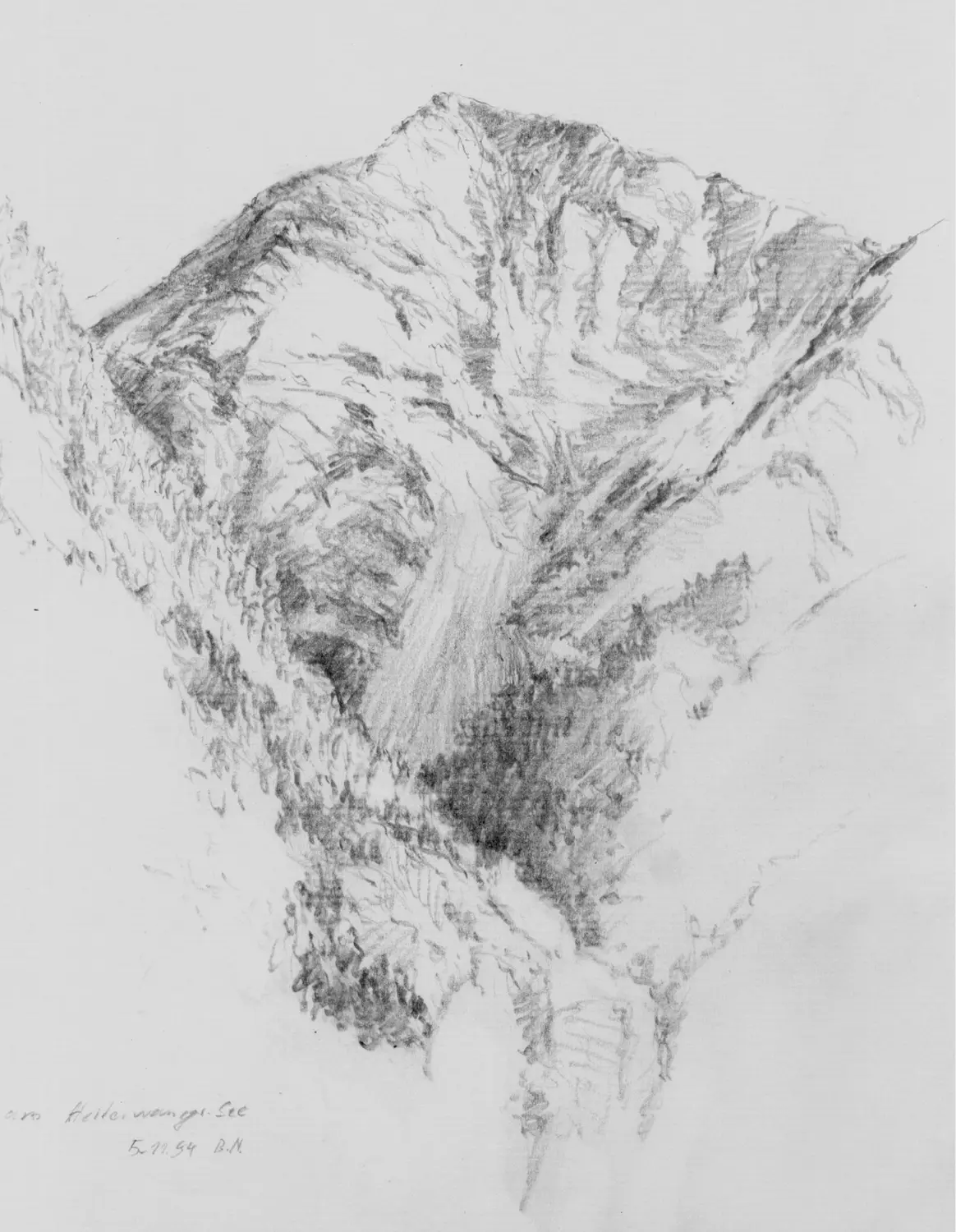 15 ´am Heiterwanger See´ Bleistiftzeichnung