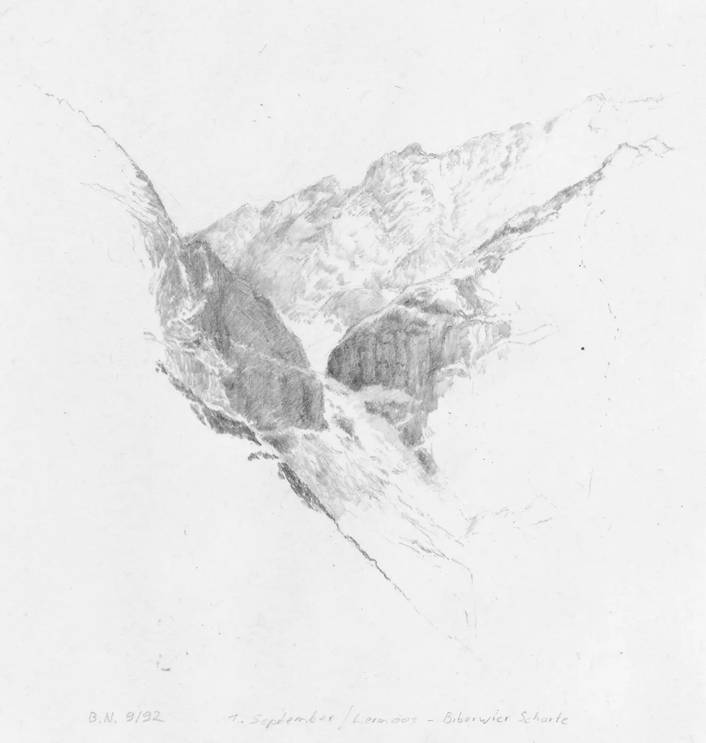 16   ´Biberwier Scharte´  (Ehrwald) Bleistiftzeichnung