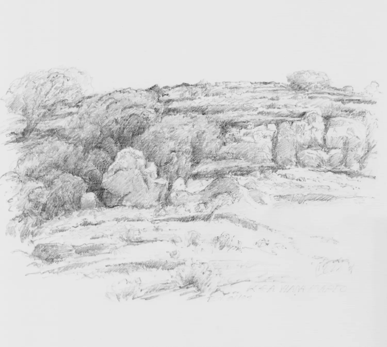18 ´Hügel´  (Kea)  Bleistiftzeichnung