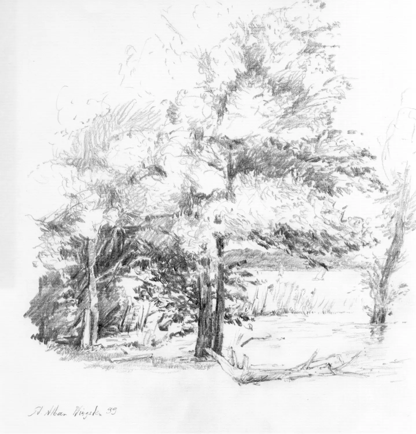  ´St. Alban´ (Dießen) Bleistiftzeichnung