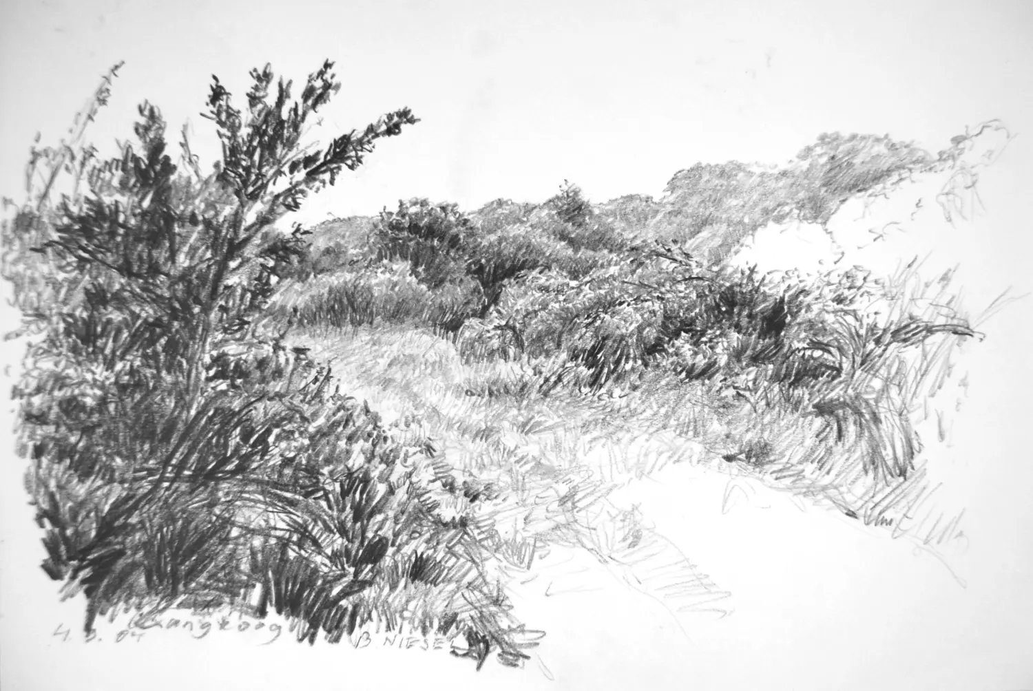 06 ´Durchgang´ (Langeoog) Bleistiftzeichnung