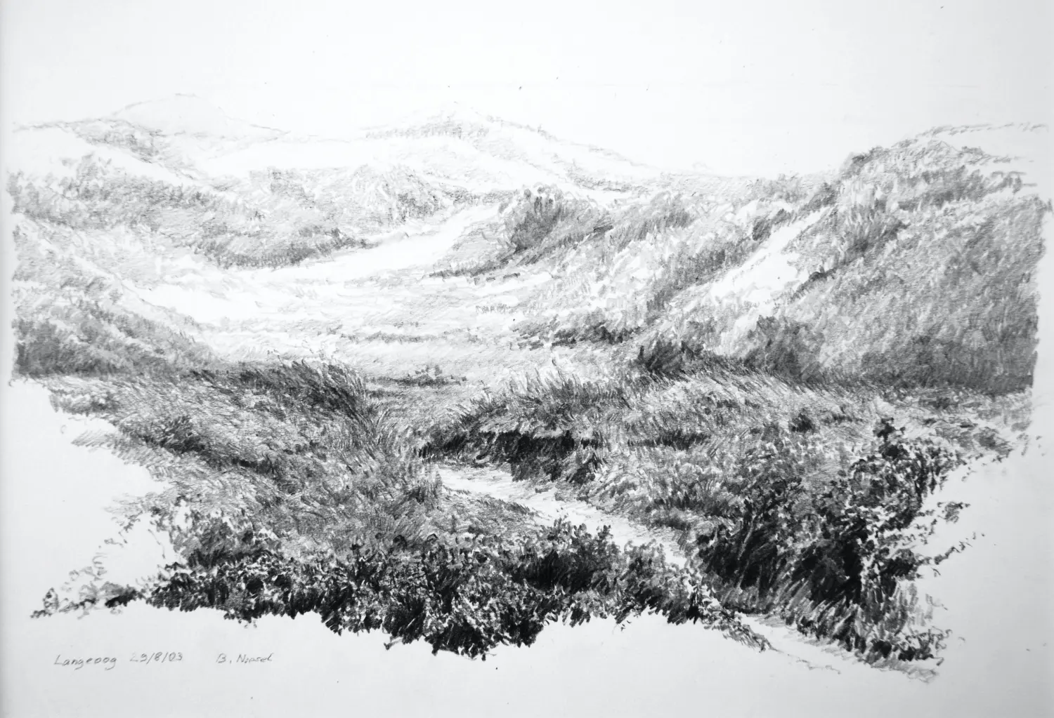 03 ´Dünenweg I´ (Langeoog)  Bleistiftzeichnung