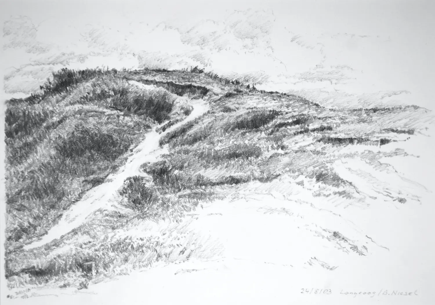 02 ´Dorfdüne´ (Langeoog)  Bleistiftzeichnung